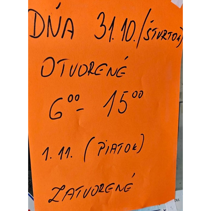 Coop Jednota v Dolných Držkovciach - 31.10.2024 a 01.11.2024