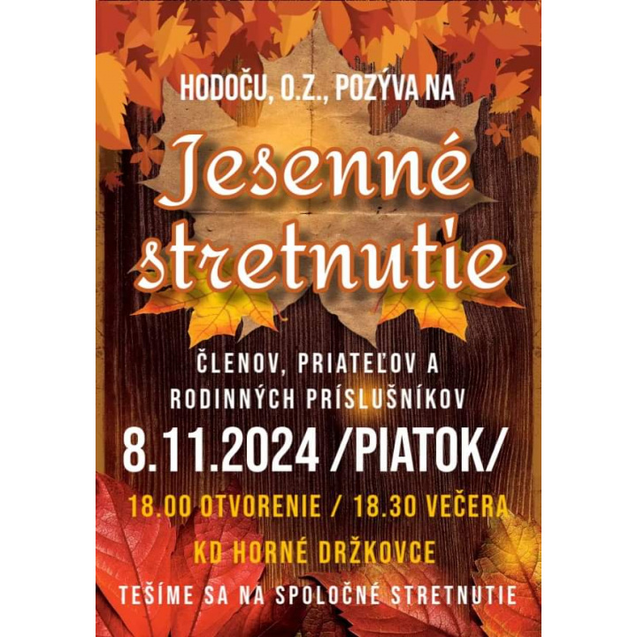 Jesenné stretnutie - HODOČU, o.z.