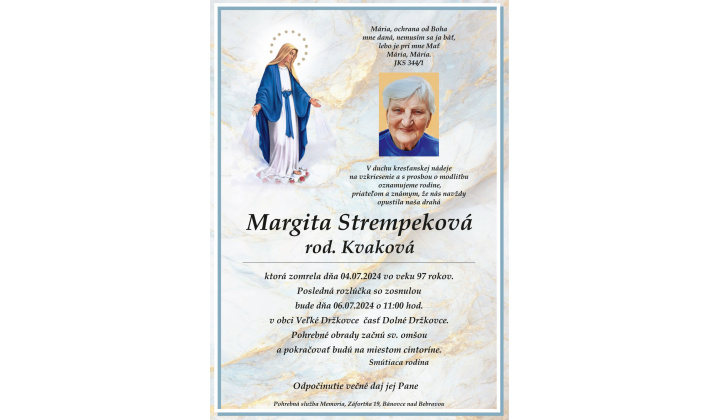 PARTE p. Margita Strempeková