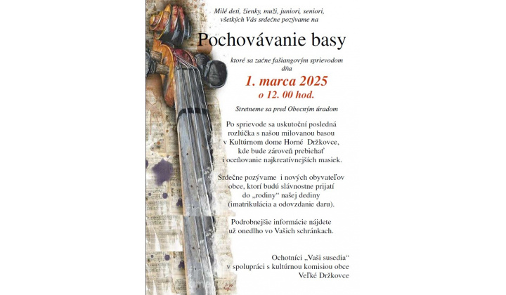 POCHOVÁVANIE BASY - POZVÁNKA