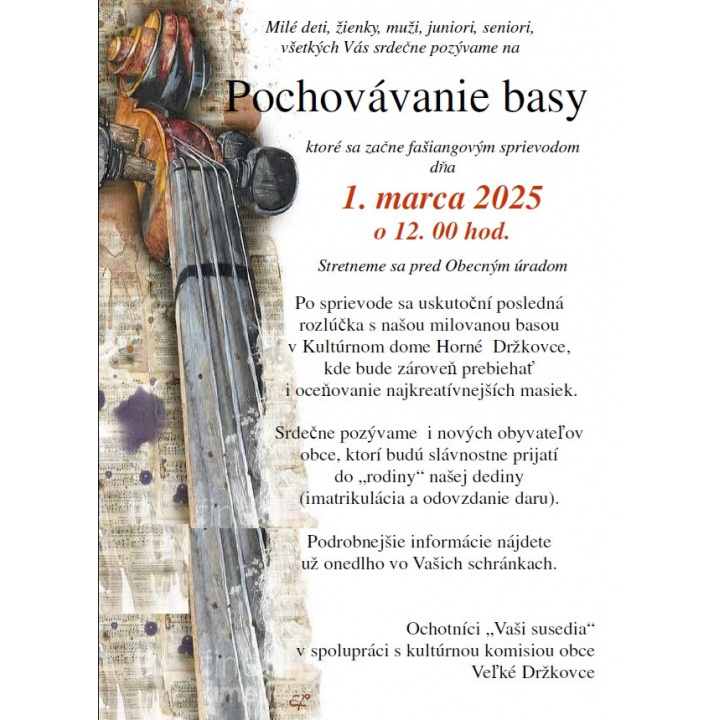 POCHOVÁVANIE BASY - POZVÁNKA