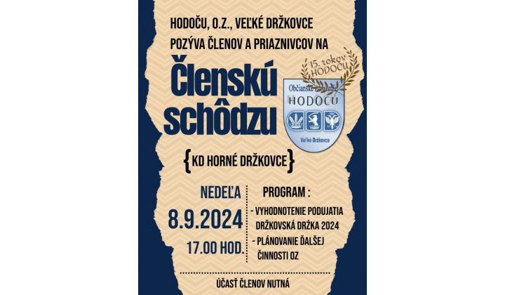 POZVÁNKA HODOČU, o.z. - Členská schôdza